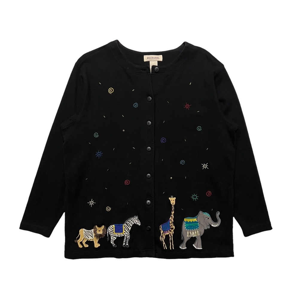 Vintage 90’s Embroidered Animal Cardigan - Picture 1 of 5